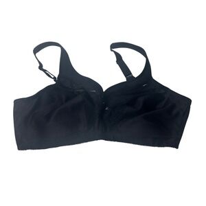 Glamorise Bra Full‎ Coverage Comfort Lace Wireless Support Black Size 42 D NWOT